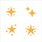 Sparkling star icon. Sparkle star shine icons. Shinny clean stars pop up. Shooting stars glitter vector illustration in yellow