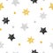 Sparkling stars seamless pattern.