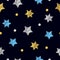 Sparkling stars seamless pattern.