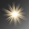Sparkling sun rays star flare. Sparkle on vector background.
