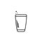 sparkling tumbler or glassware icon on white background. simple, line, silhouette and clean style