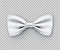 Sparkling white bow tie from satin material