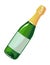 Sparkling wine bottle cartoon icon. Champagne drink