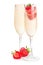 Sparkling wine (champagne) and strawberry