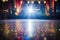 sparkly ballroom dance floor under vibrant stage lights