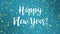 Sparkly blue yellow Happy New Year greeting card video