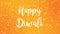 Sparkly orange Happy Diwali greeting card video