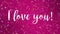 Sparkly pink I love you Valentine card