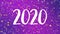 Sparkly purple Happy New Year 2020 greeting card video