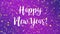 Sparkly purple Happy New Year greeting card video