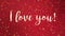 Sparkly red I love you Valentine card
