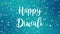 Sparkly teal blue Happy Diwali greeting card video