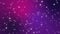 Sparkly white light particles moving across a purple pink gradient background