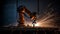 Sparks Flying: Industrial Robot in Action at the Workplace