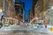 Sparks street in Ottawa downtown at night in winter.