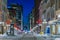 Sparks street in Ottawa downtown at night in winter.