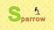 Sparrow. English ZOO Alphabet - letter S