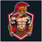 Sparta Warrior Mascot Logo Emblem Character
