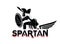 Spartan emblem in helmet and shield. Black-and-White logo