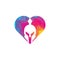 Spartan heart shape concept logo design.