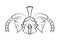 Spartan helmet military symbol vector icon