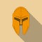 Spartan Helmet silhouette, Greek warrior. Corinthian helmet with long shadow. Vector illustration eps10