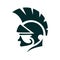 Spartan helmet silhouette. Roman or Greek army helmet vector icon
