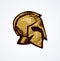 Spartan helmet. Vector drawing