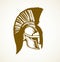 Spartan helmet. Vector drawing