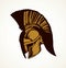 Spartan helmet. Vector drawing