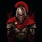 Spartan Knight: A Dark Crimson And Red Masterpiece
