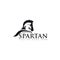 Spartan logo, negatif space warrior and head horse vector