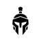 Spartan warrior helmet logo icon, sparta knight symbol, front view vector illustration