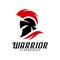 Spartan warrior logo design vector illustration. Warriors sport team logo design template