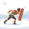 Spartan warriors fight in the arena of gladiators. Gladiator with shield and sword. Vector isolated illustration. Flat