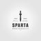 Spartans Swords Logo Vintage Vector Illustration Design, Knight of Sparta