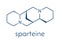 Sparteine scotch broom alkaloid molecule. Skeletal formula.