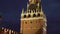 Spasskaya Tower on the eastern wall of the Moscow Kremlin at night stock footage video