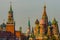 Spasskaya tower of Moscow Kremlin and Saint Basilâ€™s cathedral