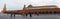 Spasskaya Tower, Senate building and Kremlin walls on Red Square - panorama