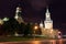 Spasskya, Tsarskaya and Nabatnaya Towers of Moscow Kremlin at Re