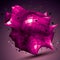 Spatial vector colorful digital object, purple 3d technology fig