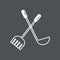 spatula with ladle spoon. Vector illustration decorative design