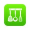 Spatula, ladle and whisk, kitchen tools icon digital green