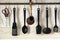 Spatulas, spoons, ladle, dipper for coffee, scissors, kitchen ut