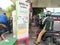 SPBU Pertamina, Jakarta, Indonesia - (14-08-2020) : Queue for motorbikes at fuel filling stations