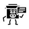 speak cardboard box character glyph icon vector illustration