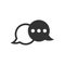 Speak chat sign icon in flat style. Speech bubbles vector illustration on white isolated background. Team discussion button