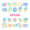 Speak Conversation And Discussion Icons Set Vector