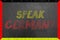 Speak German text on flag frame chalkboard